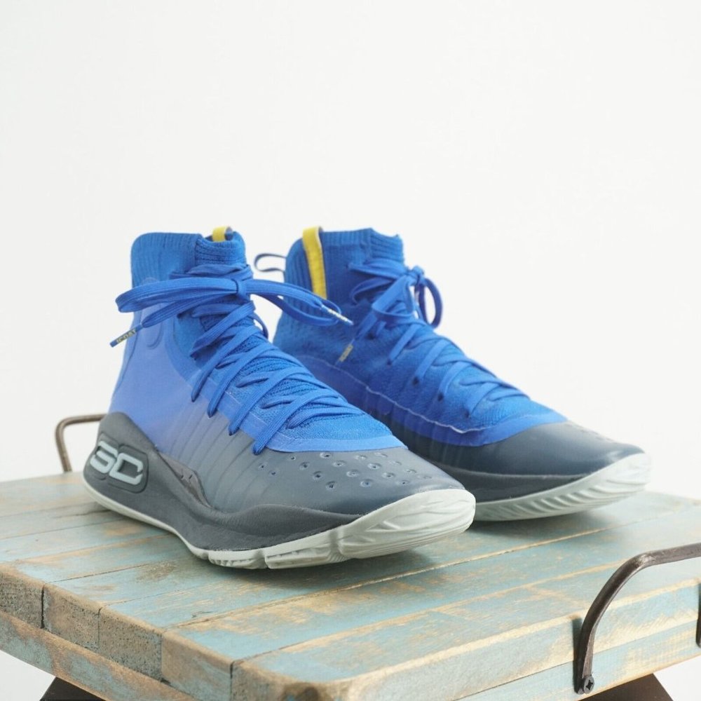Under Armour 1298306-401 Mens Steph Curry 4 Basketball Shoes More Fun Blue 9.5 - Picture 2 of 11